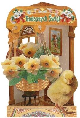 Okładka książki Karnet składany 3D - Radosnych świąt. Kurczak