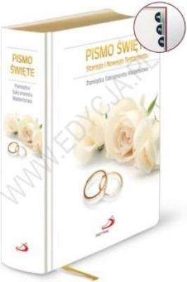 Pismo Św. ST i NT Ślub paginacja, złocone brzegi kartek (OT). Autor: praca zbiorowa. SmakLiter.pl Okładka książki Pismo Św. ST i NT Ślub paginacja, złocone brzegi kartek (OT)