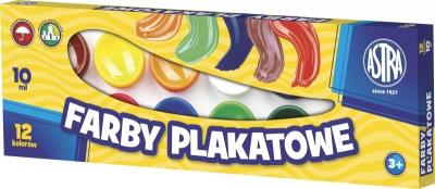 Opakowanie Farby Plakatowe 12 kolorów 10ml ASTRA
