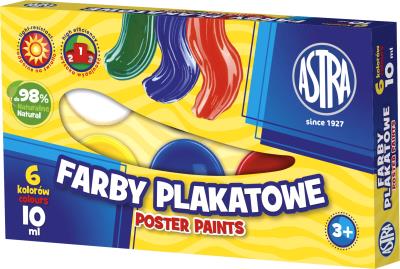 Opakowanie Farby Plakatowe 6 kolorów 10ml ASTRA