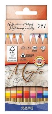 Opakowanie Kredki Magic trio krótkie 12+1 kolorów