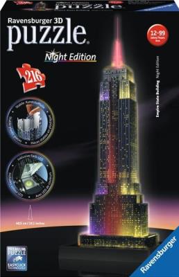 Okładka książki Puzzle 3D Empire State Building nocą