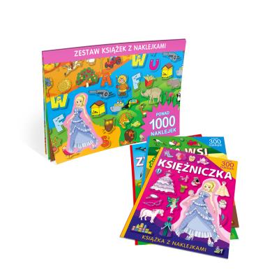 Okładka książki Zestaw książek z naklejkami różowy