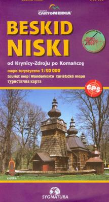 Beskid Niski mapa turystyczna 1:50 000. Autor: praca zbiorowa. SmakLiter.pl Okładka książki Beskid Niski mapa turystyczna 1:50 000