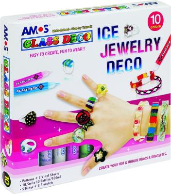 Opakowanie Farby witrażowe Glass Deco 10 kol.+biżuteria AMOS