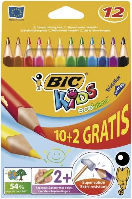 Opakowanie Kredki EcoEvolution Triangle 10+2 kol. bls BIC