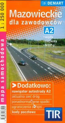 Okładka książki Mazowieckie dla zawodowców TIR mapa samochodowa