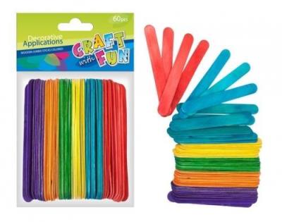 Opakowanie Ozdoba dek drewniane patyczki kolorowe 60szt