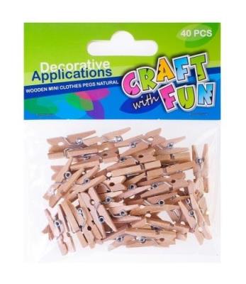Opakowanie Ozdoba dekoracyjna drewniane spinacze 40szt