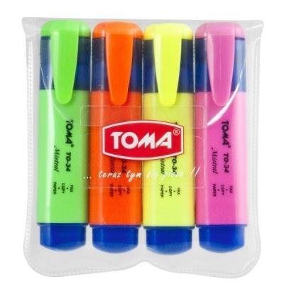 Zakreślacz Mistral mix 4 kolory TOMA. Wydawca: TOMA. SmakLiter.pl Opakowanie Zakreślacz Mistral mix 4 kolory TOMA