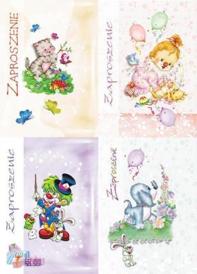 Opakowanie Zaproszenie brokat Dzieci 10 szt. mix