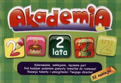 Akademia - 2 lata + 32 naklejki Greg. Autor: Ewa Sajek. SmakLiter.pl Okładka książki Akademia - 2 lata + 32 naklejki Greg
