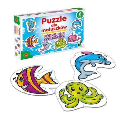Okładka książki Puzzle dla maluszków - podwodne zwierzęta  ALEX