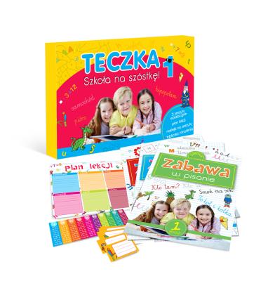 Szkoła na szóstkę Teczka 1. Autor: Katarzyna Sarna (red.). SmakLiter.pl Okładka książki Szkoła na szóstkę Teczka 1