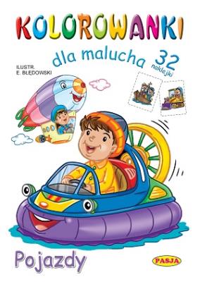 Kolorowanki dla malucha Pojazdy. Autor: Ernest Błędowski. SmakLiter.pl Okładka książki Kolorowanki dla malucha Pojazdy