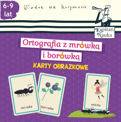 Karty obrazkowe Ortografia z mrówką i borówką (6-9 lat). Autor: Bożena Dybowska. SmakLiter.pl Okładka książki Karty obrazkowe Ortografia z mrówką i borówką (6-9 lat)