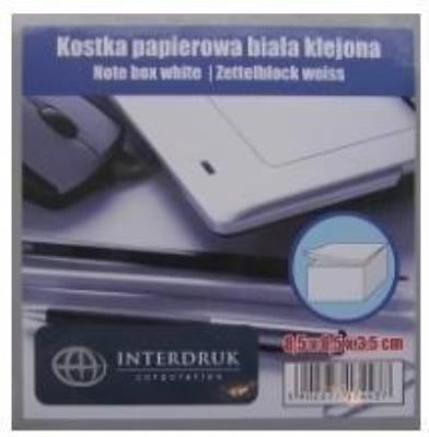 Opakowanie Kostka papierowa biała 85x85x35 mm klejona