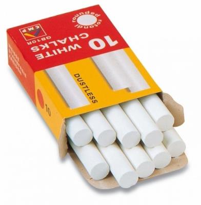 Opakowanie Kreda bezpyłowa biała 10 sztuk