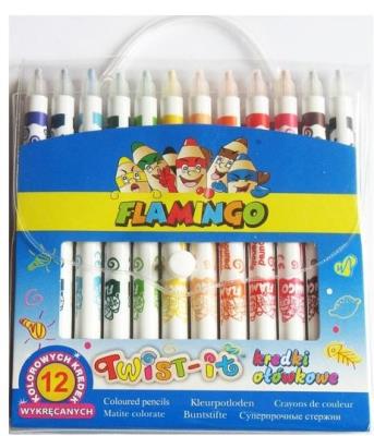 Opakowanie KREDKI 12 KOL.TWIST-IT OLOWKOWE FLAMINGO BPZ-TITANUM