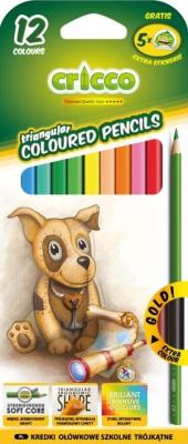Kredki ołówkowe trjktne Cricco 12 kolorów. Autor: CR322K12. SmakLiter.pl Okładka książki Kredki ołówkowe trjktne Cricco 12 kolorów