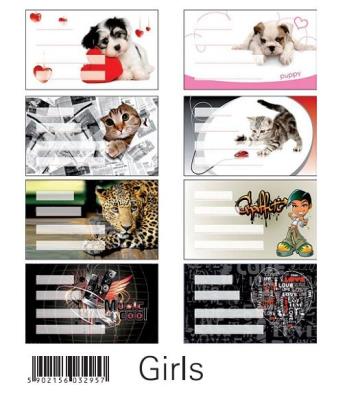 Opakowanie Naklejki na zeszyt Girls 24 sztuki bpz