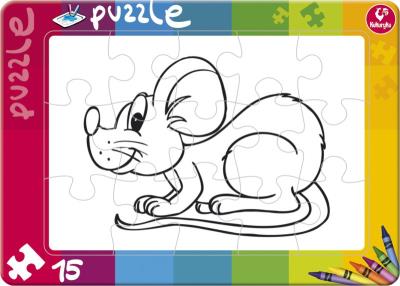 Puzzle do kolorowania 15 Mysz. Wydawca: Promatek. SmakLiter.pl Opakowanie Puzzle do kolorowania 15 Mysz