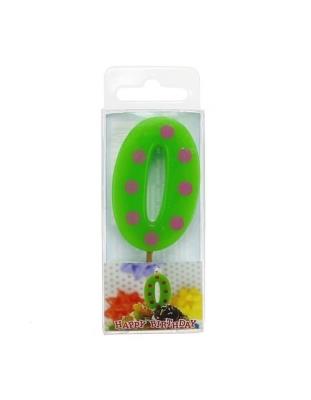 Opakowanie Świeczka cyferka piker w grochy 0