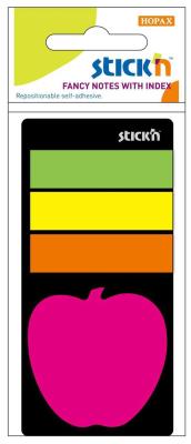 Opakowanie Zakładki indeksujące neon + notes jabłuszko