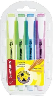 Opakowanie Zakreślacz Swing Cool etui 4 kolory STABILO