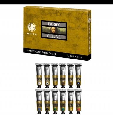 Opakowanie Farby olejne Artea 12 tubek x 18ml zestaw 1 ASTRA