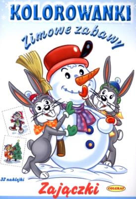 Kolorowanki. Zimowe zabawy. Zajączki. Autor: Opracowanie zbiorowe. SmakLiter.pl Okładka książki Kolorowanki. Zimowe zabawy. Zajączki