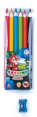 Opakowanie Kredki ołówkowe trójkątne Astrino 6 kolorów ASTRA