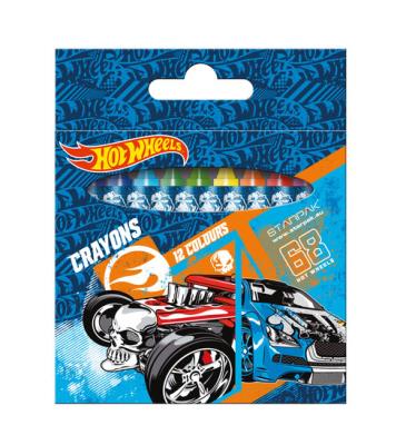 Kredki woskowe 12 kolorów Hot Wheels. Autor: STARPAK. SmakLiter.pl Okładka książki Kredki woskowe 12 kolorów Hot Wheels