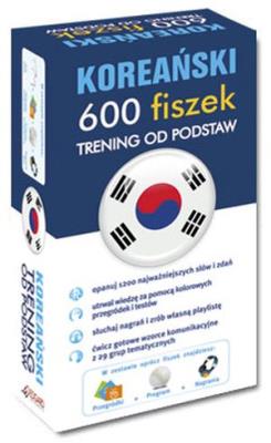 Koreański. 600 fiszek. Trening od podstaw. Autor: Opracowanie zbiorowe. SmakLiter.pl Okładka książki Koreański. 600 fiszek. Trening od podstaw