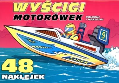 Okładka książki Wyścigi motorówek. Koloruj i naklejaj