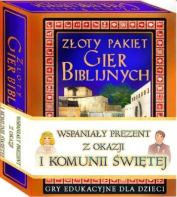 Złoty pakiet gier biblijnych. Autor: praca zbiorowa. SmakLiter.pl Okładka książki Złoty pakiet gier biblijnych