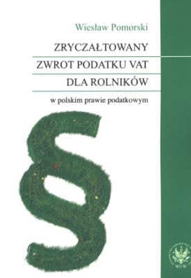 Okładka książki Zryczałtowany zwrot podatku VAT dla rolników