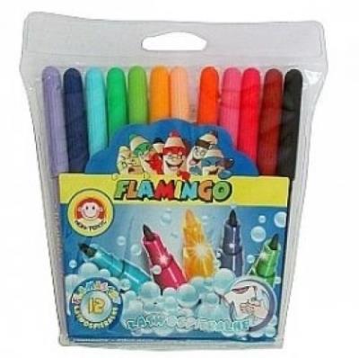 Opakowanie Flamastry łatwospieralne Flamingo 12 kol.