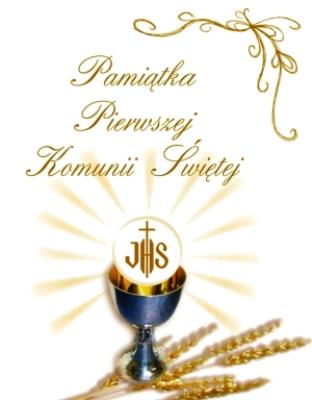 Okładka książki Pamiątka Pierwszej Komunii Świętej z kłosami
