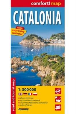 Okładka książki Comfort!map Catalonia 1:300000 laminat mapa samoch