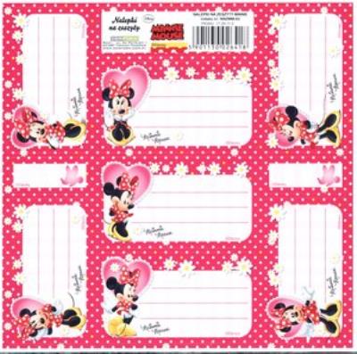 Opakowanie Nalepki na zeszyty Myszka Minnie
