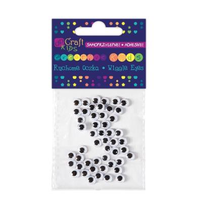 Opakowanie Samoprzylepne ruchome oczka 6mm 50 sztuk bpz