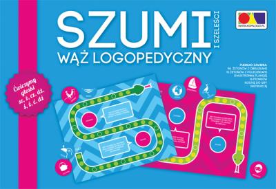 Szumi i szeleści - wąż logopedyczny. Wydawca: KOMLOGO. SmakLiter.pl Opakowanie Szumi i szeleści - wąż logopedyczny