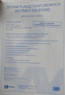 Zestaw plansz konturowych do pracy grupowej Młodsze dzieci Część 2. Wydawca: Wydawnictwo Naukowe PWN. SmakLiter.pl Opakowanie Zestaw plansz konturowych do pracy grupowej Młodsze dzieci Część 2
