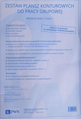 Zestaw plansz konturowych do pracy grupowej Młodzse dzieci Część 1. Wydawca: Wydawnictwo Naukowe PWN. SmakLiter.pl Opakowanie Zestaw plansz konturowych do pracy grupowej Młodzse dzieci Część 1