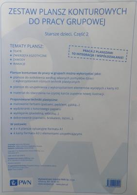 Zestaw plansz konturowych do pracy grupowej Starsze dzieci Część 2. Wydawca: Wydawnictwo Naukowe PWN. SmakLiter.pl Opakowanie Zestaw plansz konturowych do pracy grupowej Starsze dzieci Część 2