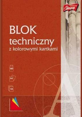 Blok techniczny A4/10K kolorowy MIX (10szt). Wydawca: UNIPAP. SmakLiter.pl Opakowanie Blok techniczny A4/10K kolorowy MIX (10szt)