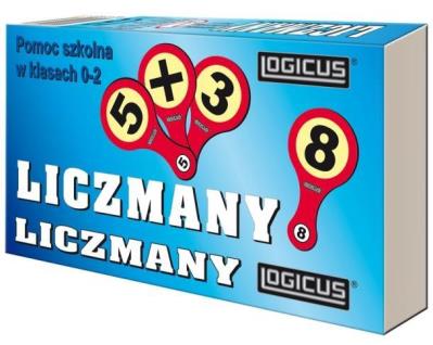 Liczmany logicus pomoc szkolna w klasach 0-2. Autor: Adamigo. SmakLiter.pl Okładka książki Liczmany logicus pomoc szkolna w klasach 0-2