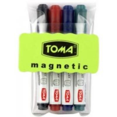 Marker do tablic Mix 4 kolorów. Wydawca: TOMA. SmakLiter.pl Opakowanie Marker do tablic Mix 4 kolorów