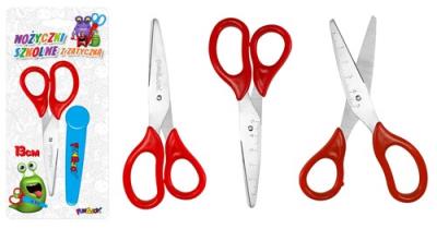 Opakowanie Nożyczki szkolne z zatyczką blis SA6850C 13cm